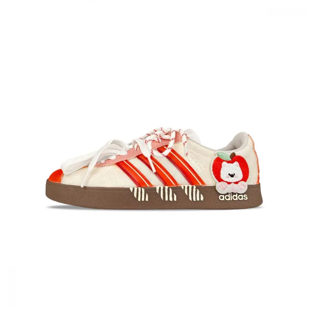 Adidas VL COURT 2.0 Cushioning, Wear Resistant Low top Skateboard Shoes Unisex Red Apricot