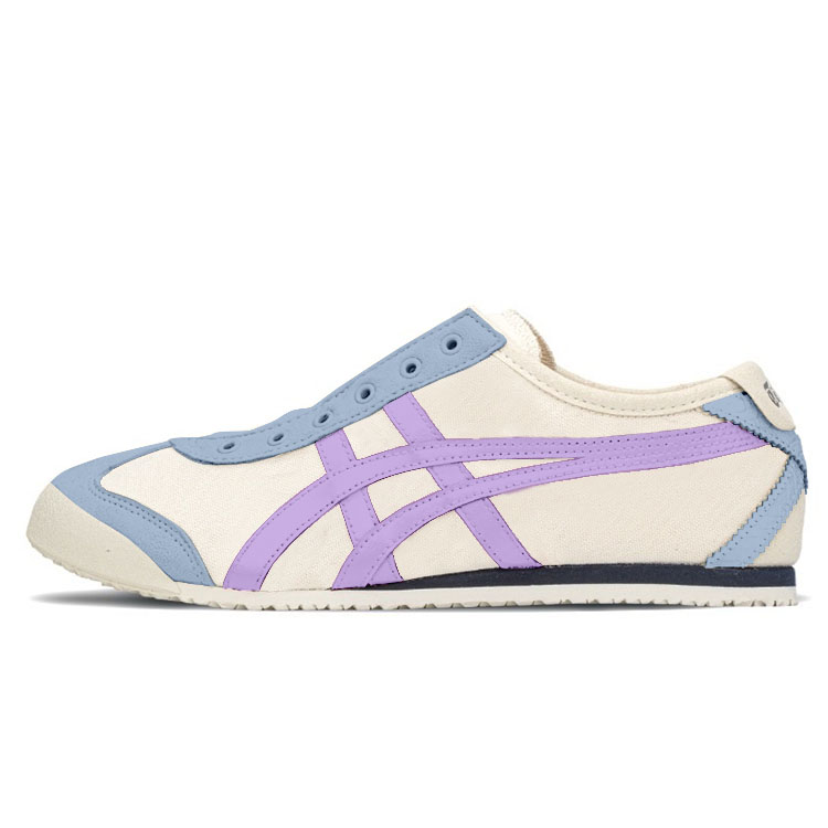 Onitsuka Tiger MEXICO 66 SLIP ON Abrasion Resistant Low Top Casual Shoes Unisex Beige Blue Purple