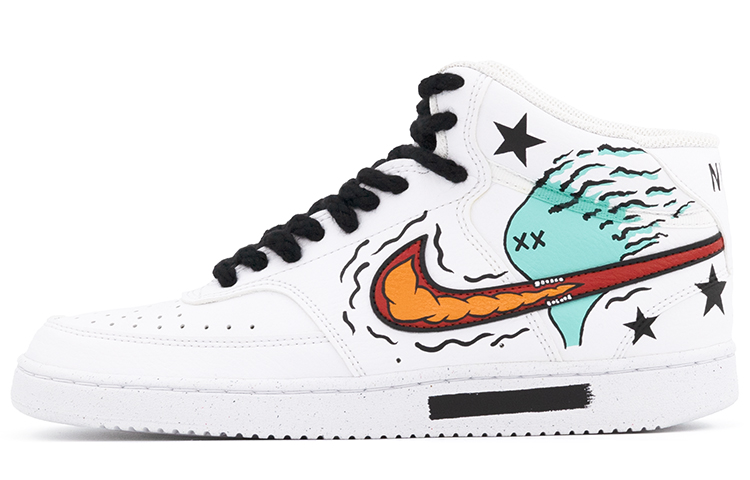 Nike Court Borough Series Mid-Top Skateboard Shoes Men's Black White Green