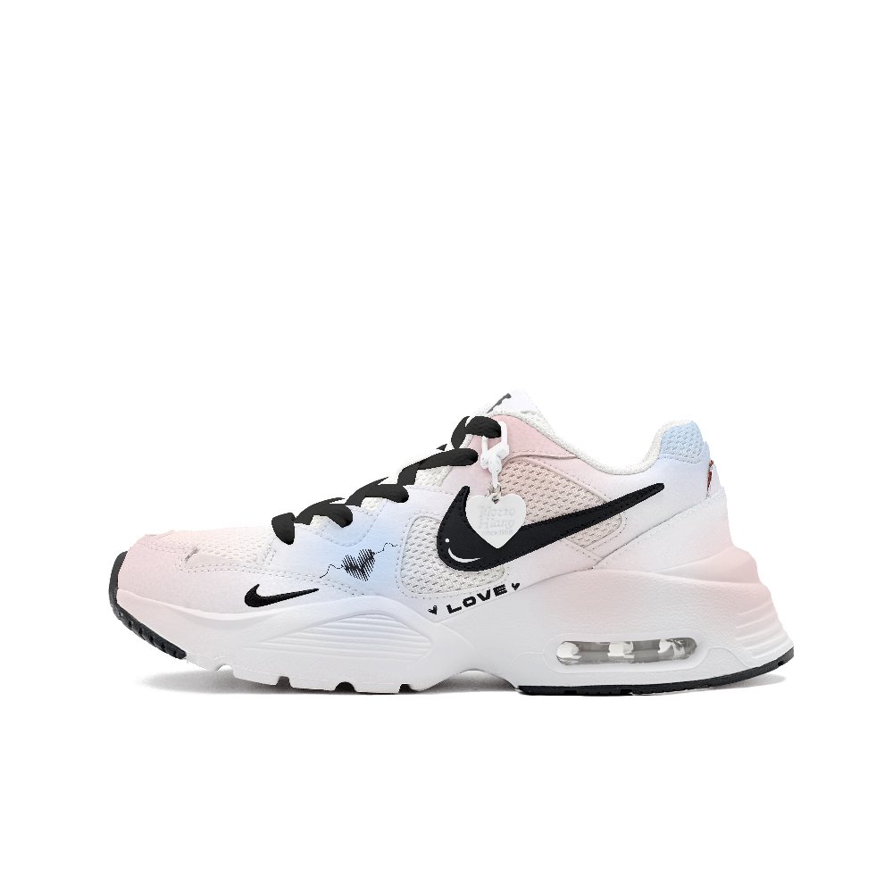 Nike Air Max Fusion Shock Absorbers With Slip Resistant Features Low Top Casual Running Shoes Women's Pink Blue