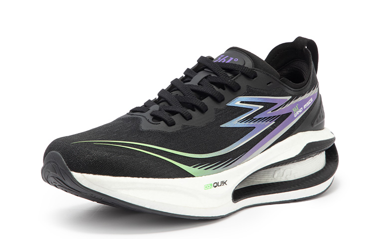 361° Cushioning Anti-Slip Wear-Resistant Breathability Low-Top Running Shoes Men's Black Purple