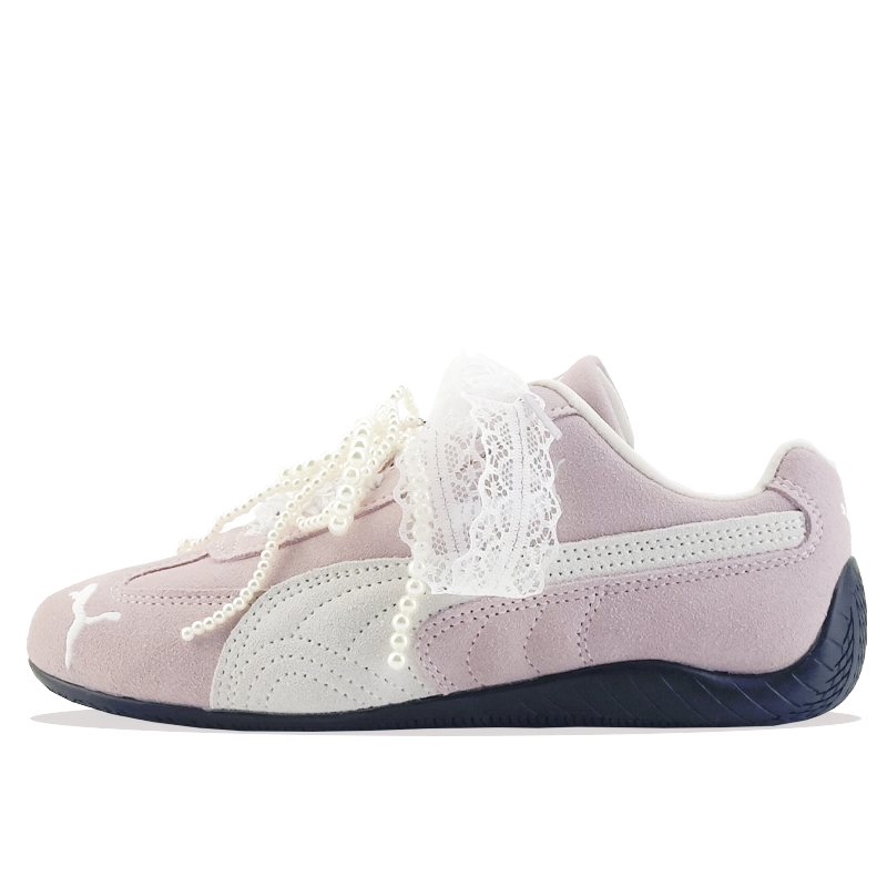PUMA Speedcat Collection Vermilion Cloud Snowfall Slip Resistant Low Top Casual Shoes Unisex White Pink