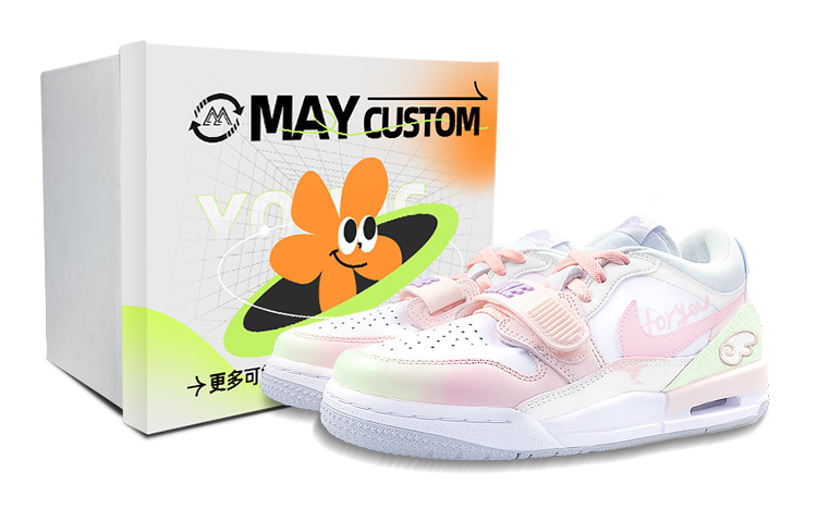 Jordan Legacy 312 Low-Top Vintage Basketball Shoes Women's White Pink Green