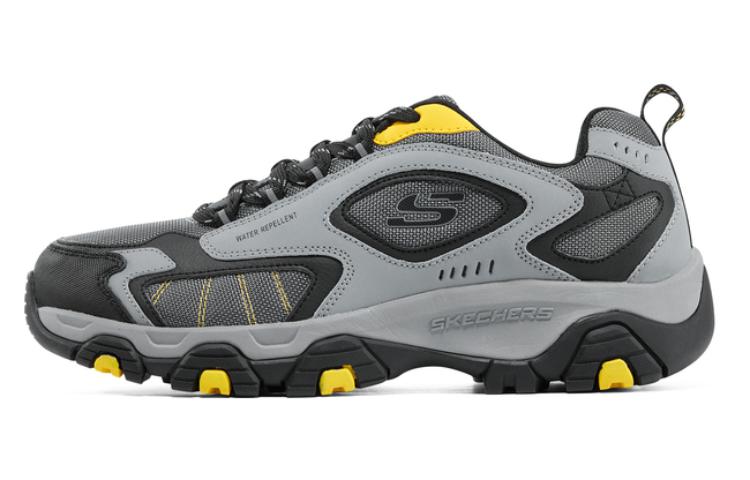 Skechers Outdoor Cushioned Slip-Resistant Low-Top Casual Shoes Men's Charcoal Gray