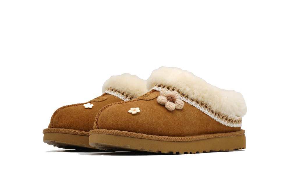 UGG Cool Play Koala Floral Warm Ankle-Length Snow Boots Women's Camel