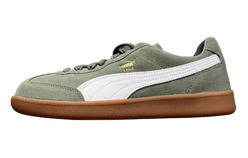 PUMA Suede Series Abrasion Resistant Breathable Low Top Skateboard Shoes Men's Green