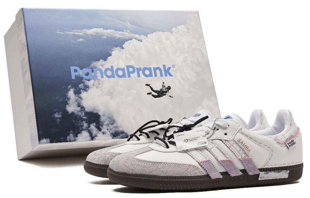 Adidas Originals SAMBA OG Panda Mischief Anti-Slip Wear-Resistant Low-Top Skateboard Shoes Unisex Pink White