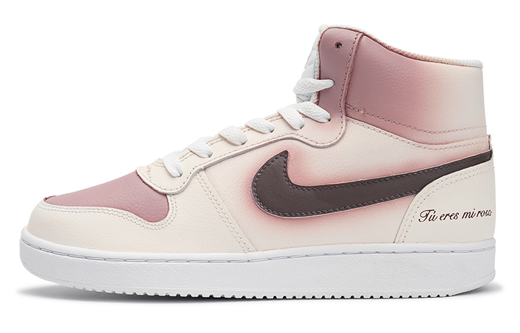 Nike EBERNON Berry Embossed Tipsy Love Slip-Resistant High-Top Skateboard Shoes Women's Pink