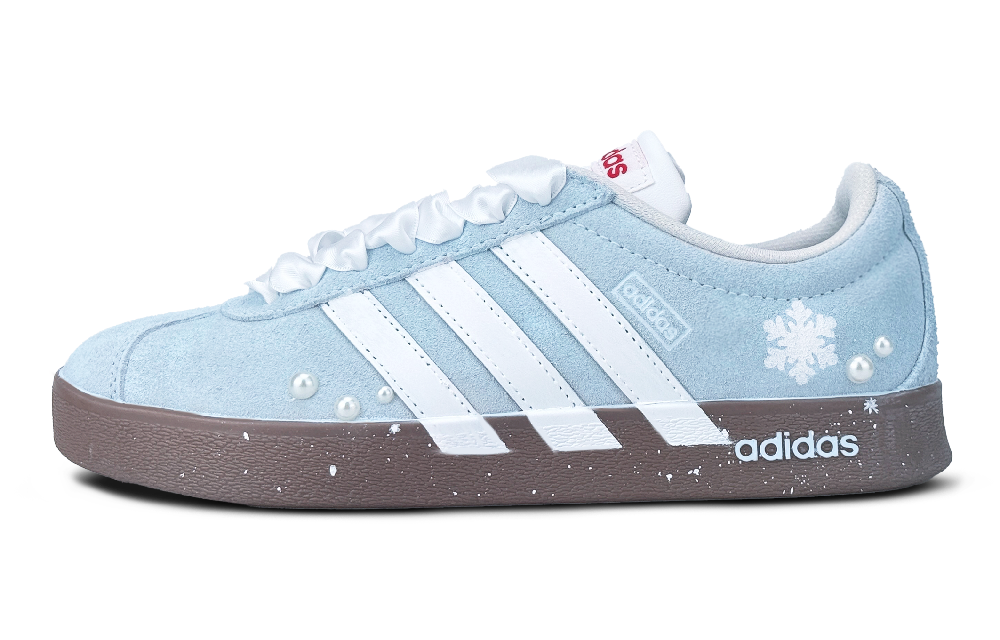 Adidas Neo VL Court 2.0 Snow Trace Pearl Lightweight Low Top Skateboard Shoes Women's Blue