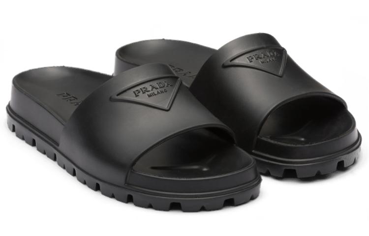 PRADA Rubber Slides Black Women's