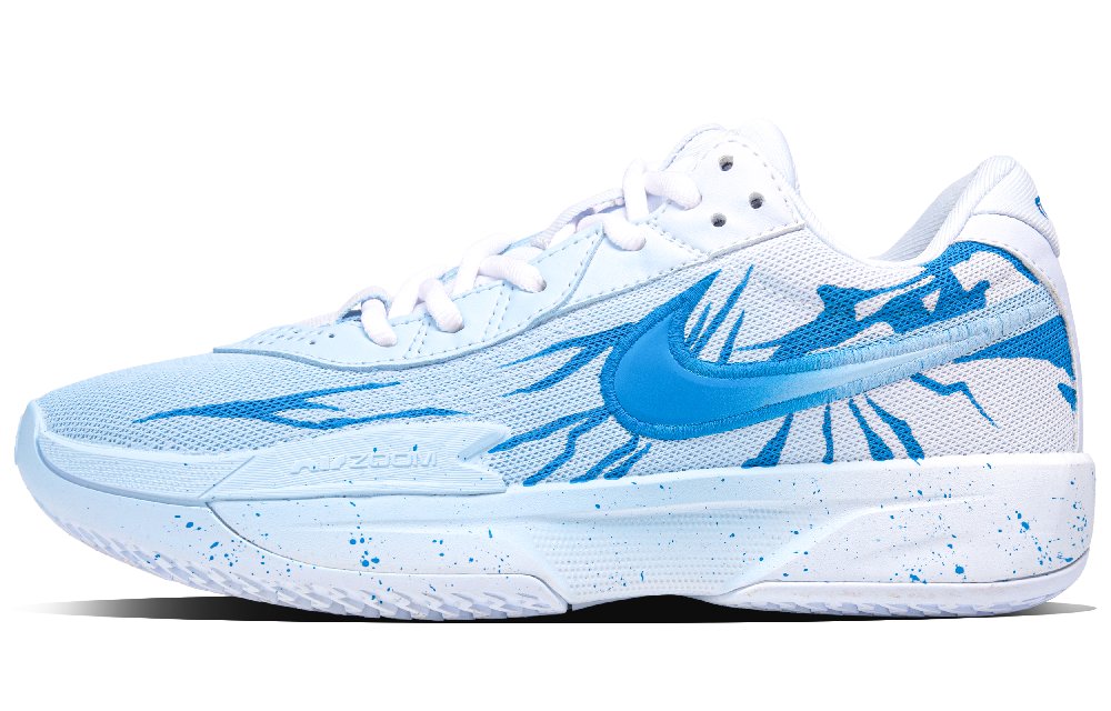 Nike Air Zoom G.T. Cut Academy Lan Dong Abrasion Resistant Low Top Basketball Shoes Unisex White Blue