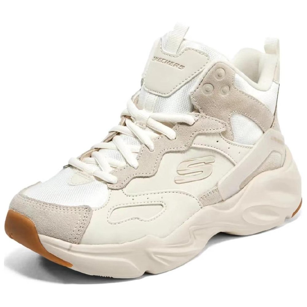 Skechers Stamina Airy Anti-Slip Wear-Resistant High-Top Casual Shoes Women's Khaki White