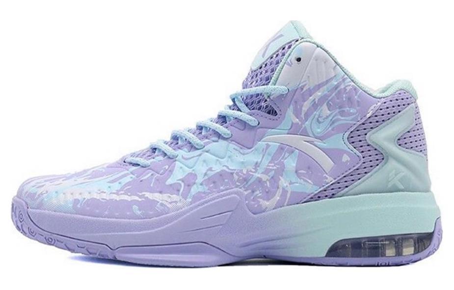 Anta KT3 Thompson Team Cushioned Slip-Resistant Abrasion-Resistant High-Top Basketball Shoes Purple Blue