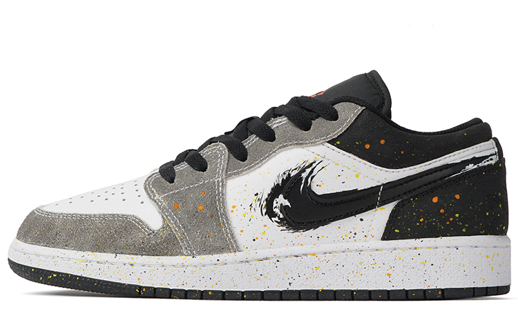 Jordan Air Jordan 1 Low Top Vintage Basketball Shoes GS Gray White Black