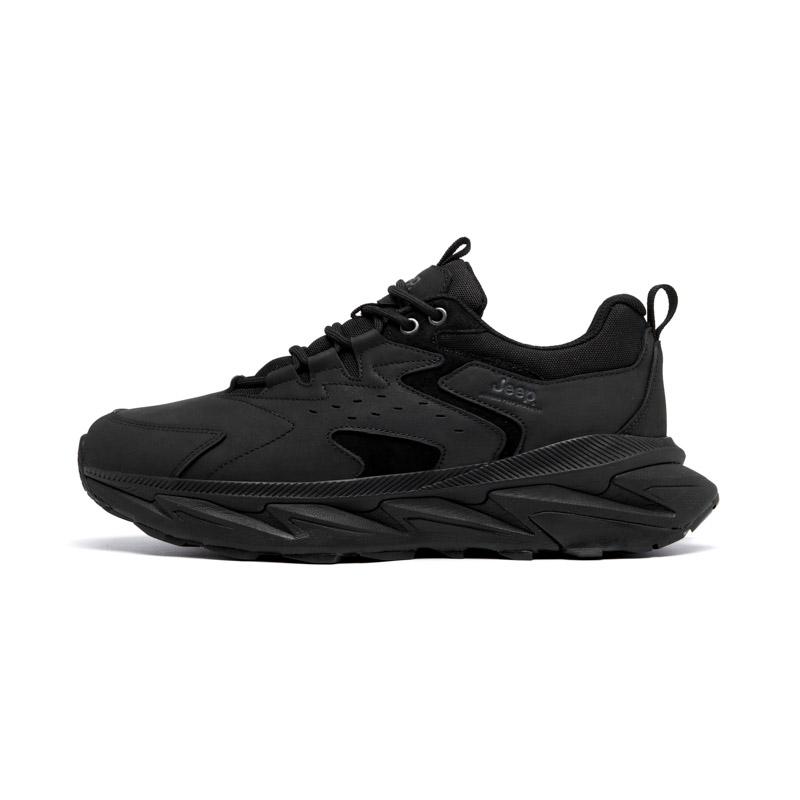 Jeep Anti-Slip And Wear-Resistant Coverage Low-Top Trekking Shoes Men's Classic Black
