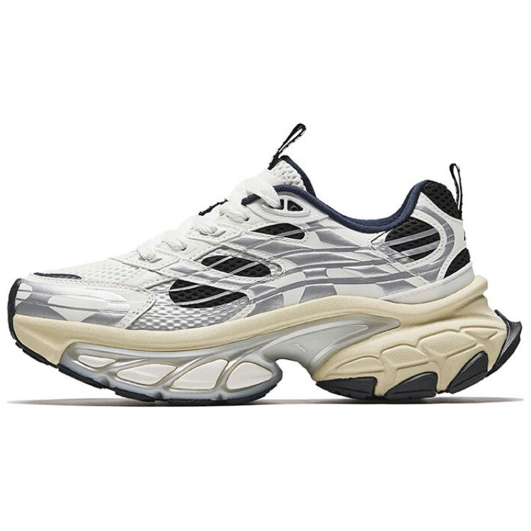 Anta Cushioned Slip-Resistant Warm Low-Top Chunky Sneakers Women's White Silver Black