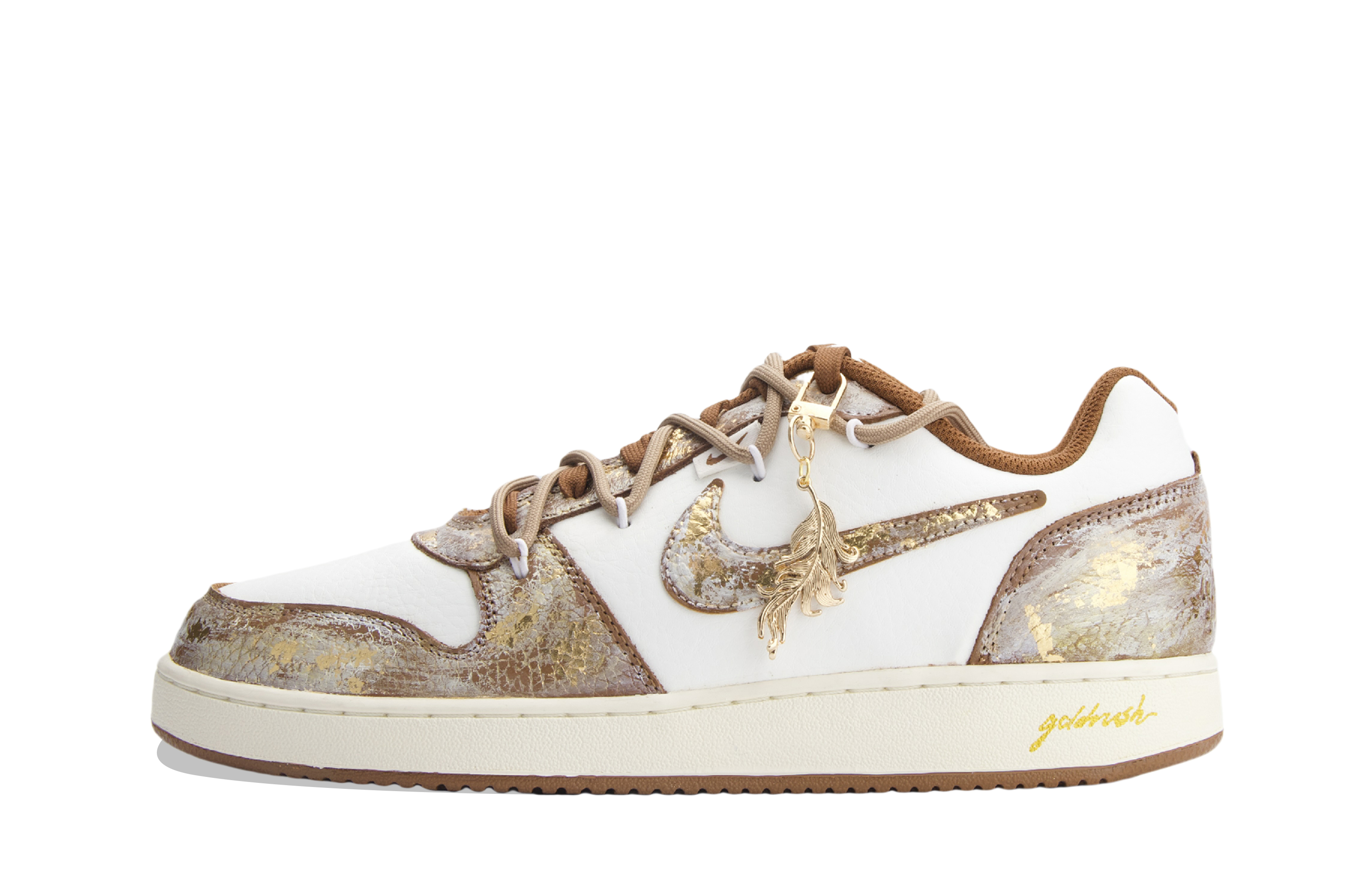 Nike EBERNON Gold Rush Abrasion Resistant Slip Resistant Low top Skateboard Shoes Unisex Ecru Gold