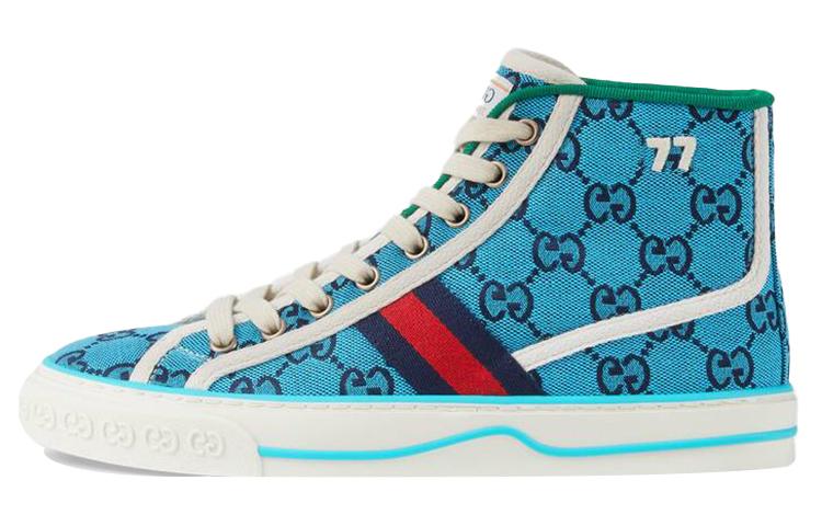 GUCCI Tennis 1977 Stylish Skateboarding Shoes Women's Blue
