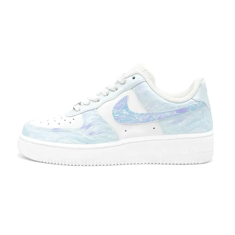 Nike Air Force 1 Galaxy Mystery, First Moon Culture Abrasion Resistant Balance Low top Skateboard Shoes Unisex Blue