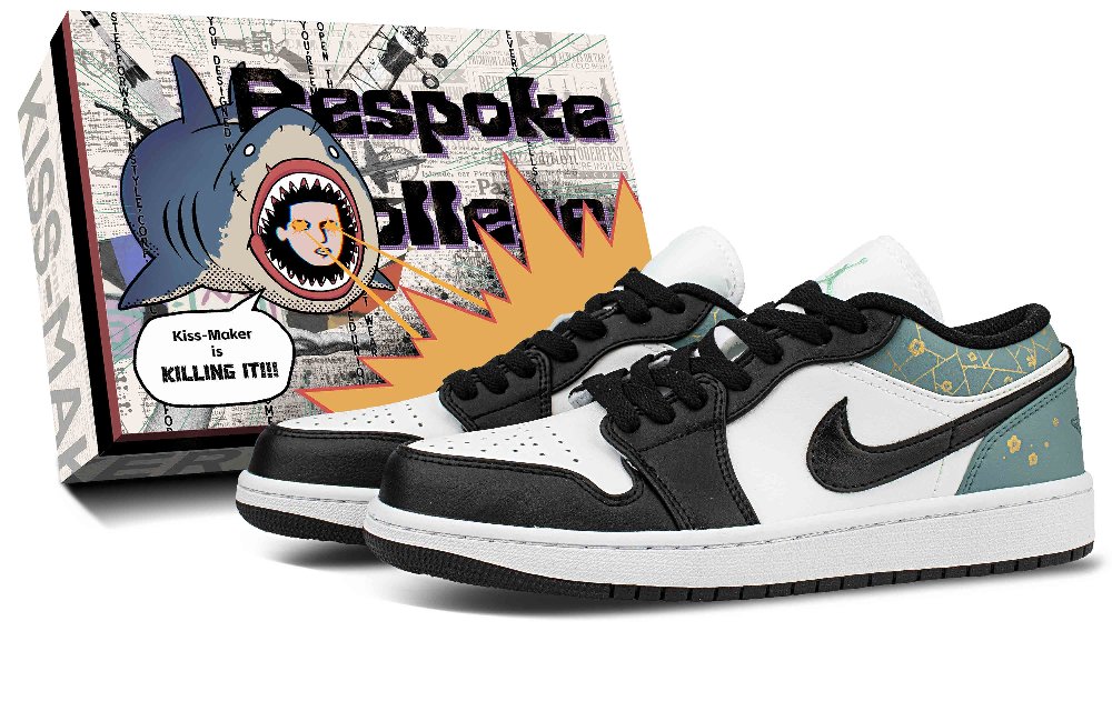 Jordan Air Jordan 1 Abrasion Resistant Low Top Vintage Basketball Shoes Unisex Azure