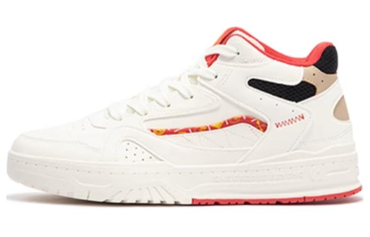 361° Anti-Slip Wear-Resistant High-Top Skateboard Shoes Men's White Red