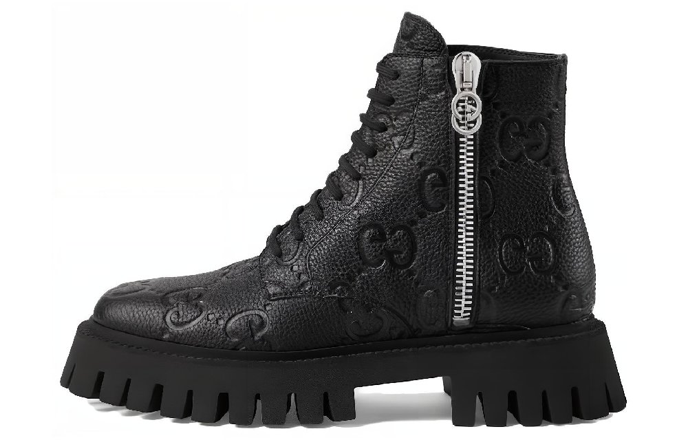 GUCCI GG Ankle Leather Boots