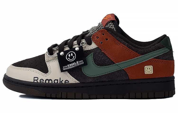 Nike Dunk Low Top Skateboard Shoes Unisex Brown Black Green