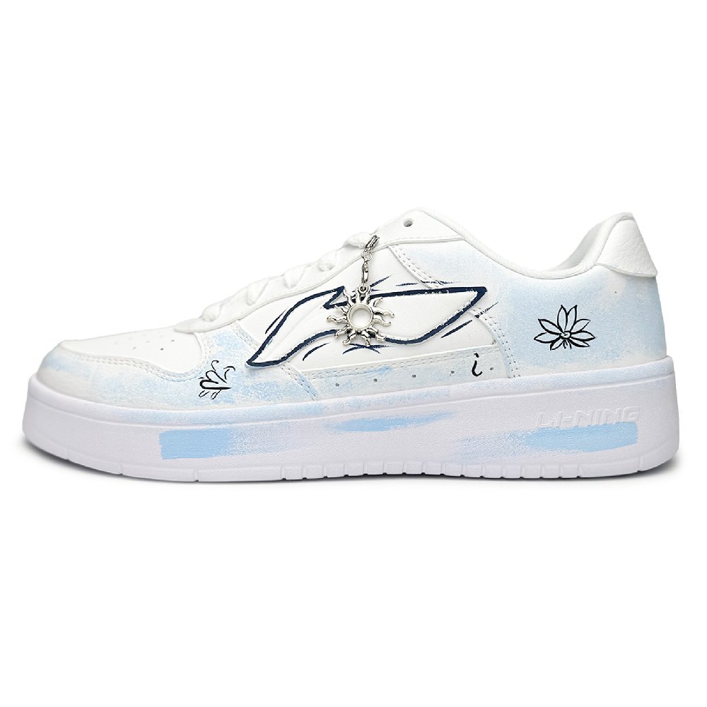 LiNing Pontoon Boats Slip Resistant Lightweight Height Increasing Low Top Skateboard Shoes Unisex Sky Blue