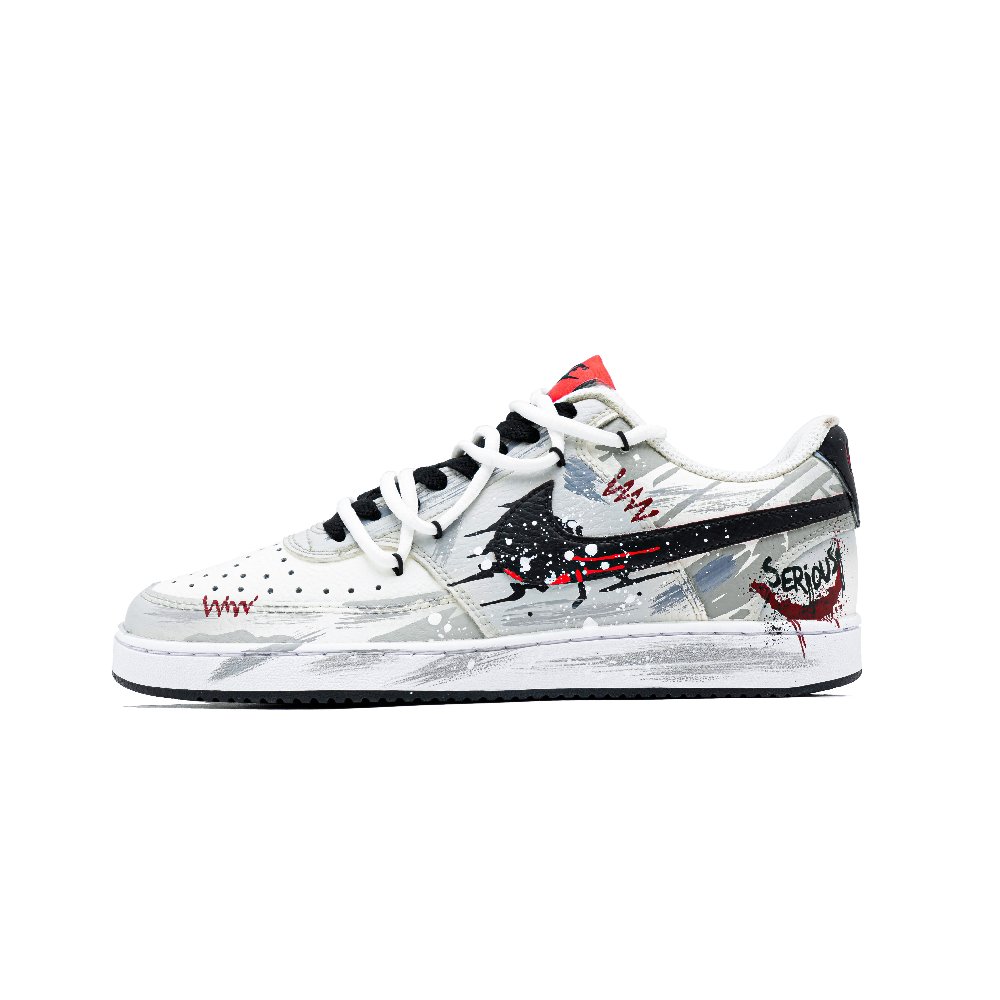 Nike Court Vision 1 Thrill Nightmare Cushioning, Wear Resistant Low Top Skateboard Shoes Men's Light Gray