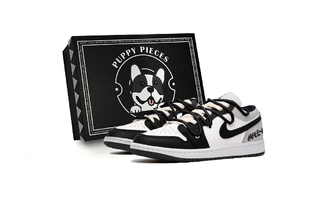 Jordan Air Jordan 1 Low-Top Vintage Basketball Shoes Men's Black White Gray