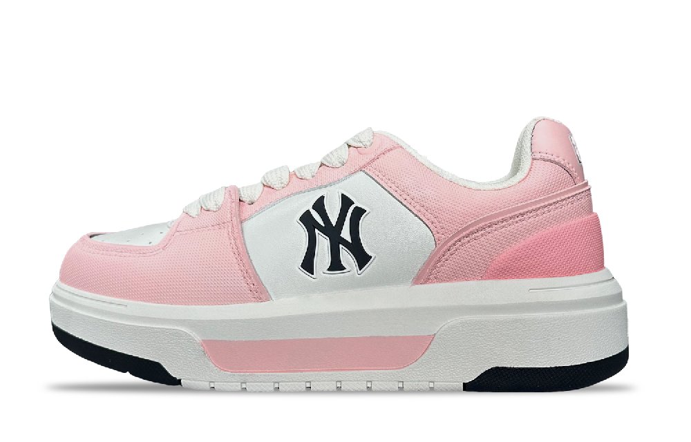 MLB Chunky Liner Pink Shadow Trend Trail Abrasion Resistant Low Top Skateboard Shoes Women's Pink White