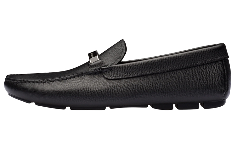 PRADA Logo Plaque Loafers