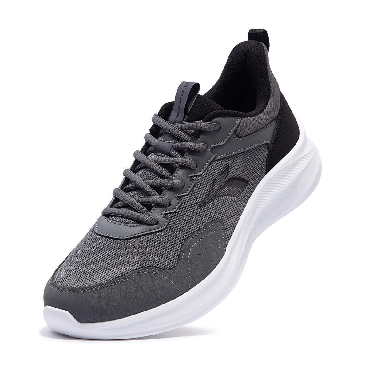 361° Cushioned Wear-Resistant Breathable Lightweight Low-Top Casual Running Shoes Men's Gray Black