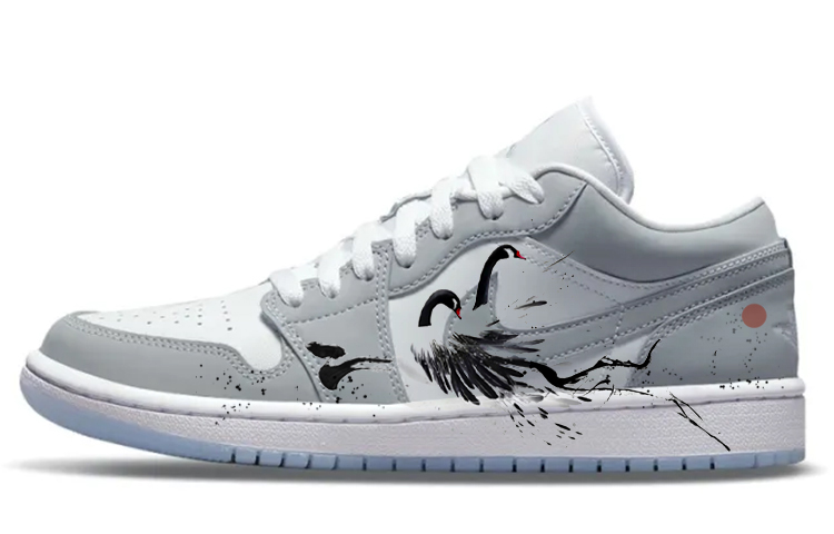 JORDAN Air JORDAN 1 Vintage Basketball Shoes Women's Low Top Gray/White