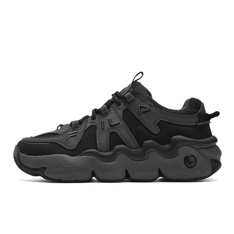 FILA Abrasion Resistant Breathable Low top Casual Shoes Men's Black Gray