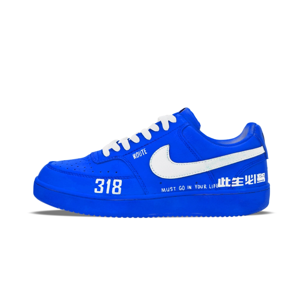 Nike Court Vision 1 Lightweight And Breathable Low Top Skateboard Shoes Men's Blue White