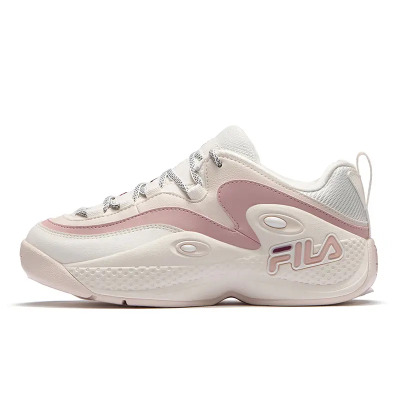 FILA FUSION Cushioning Low-Top Basketball Shoes Women's White Pink