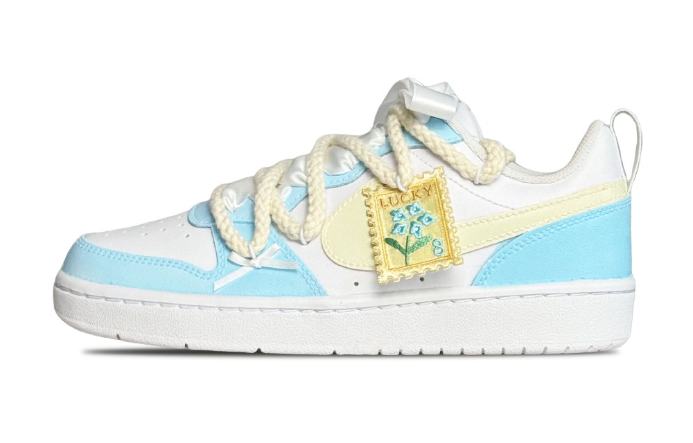 Nike Court Borough Spring Dew Slip Resistant Low Top Skateboard Shoes Women's Blue