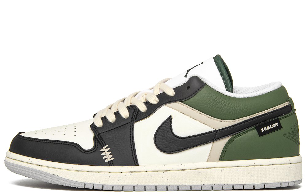 Jordan Vintage Forest Shock Absorbers With Slip Resistant Features Low Top Vintage Basketball Shoes Men's Black Green
