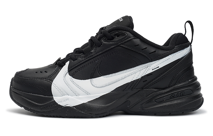 Nike Air Monarch 4 Anti Slip Wear Resistant Low Top Chunky Sneakers Unisex Black White