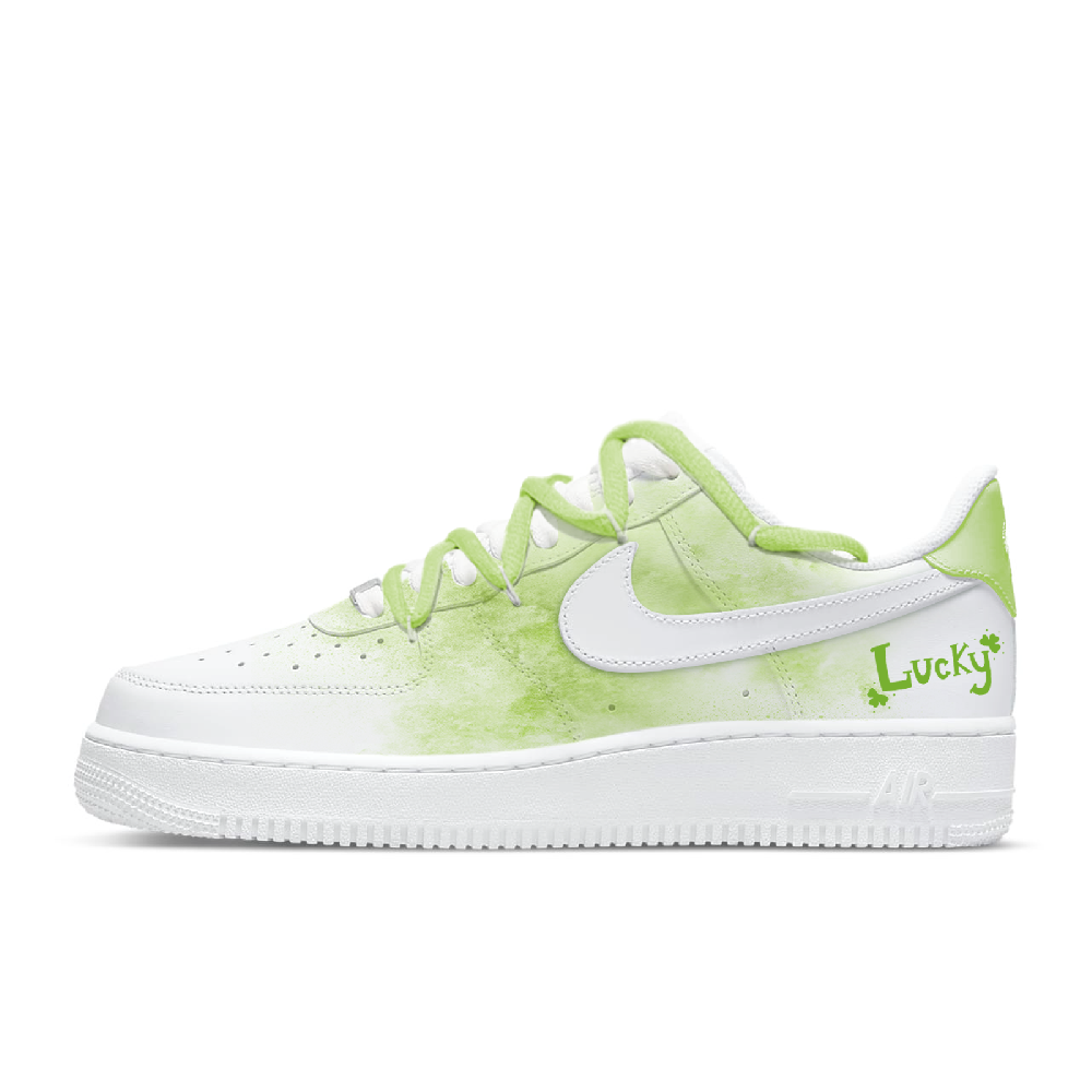 Nike Air Force 1 Abrasion Resistant Low Top Skateboard Shoes Women's White Green