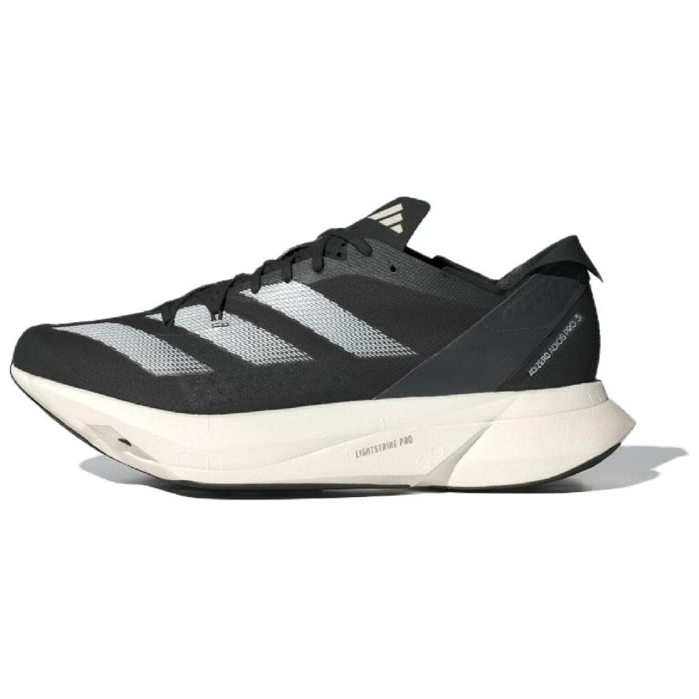 Adidas Adizero Adios Pro 3 Anti Slip Wear Resistant Low Top Running Shoes Men's Black Silver