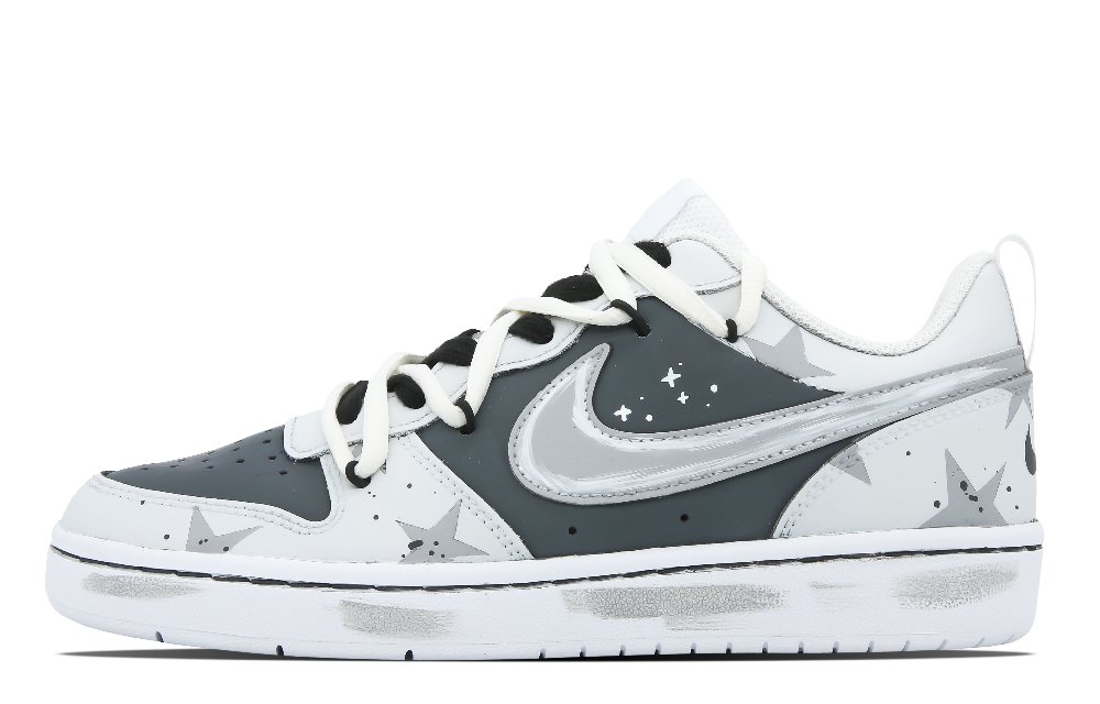 Nike Court Borough Low-Top Skateboard Shoes GS Gray White