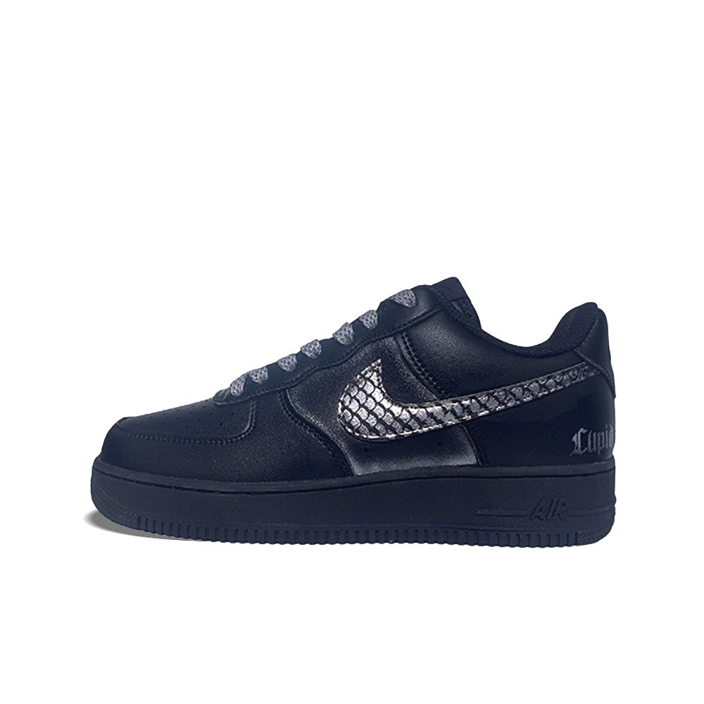 Nike Air Force 1 Coverage Abrasion Resistant Low Top Skateboard Shoes Unisex Black