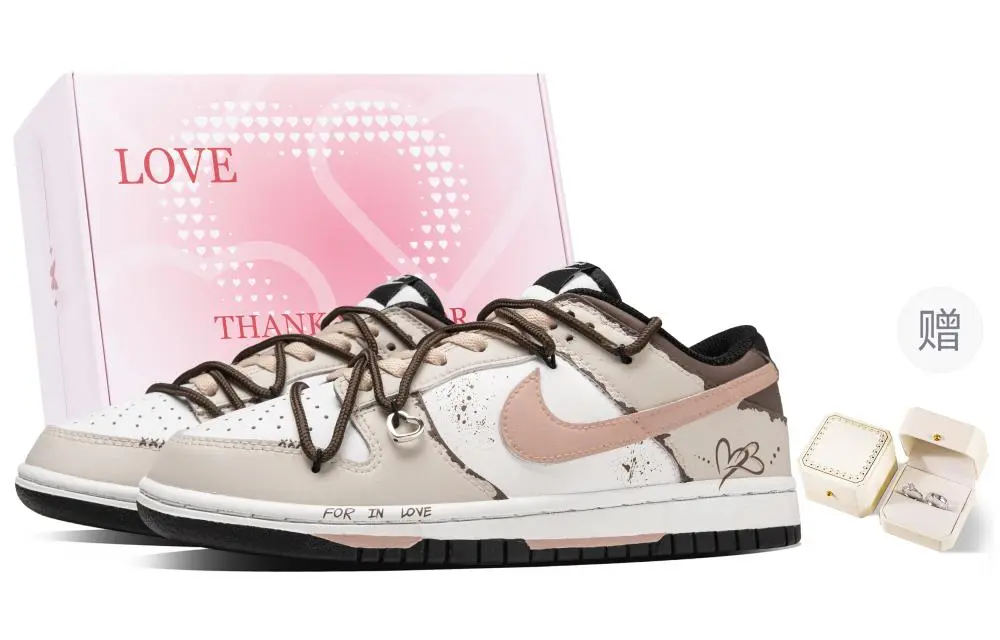 Nike Dunk Mocha Pink Brown, Box Abrasion Resistant Low top Skateboard Shoes Unisex Beige Brown