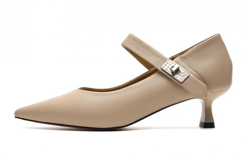EBLAN Slim Heel Mary Jane Shoes Women's Gray