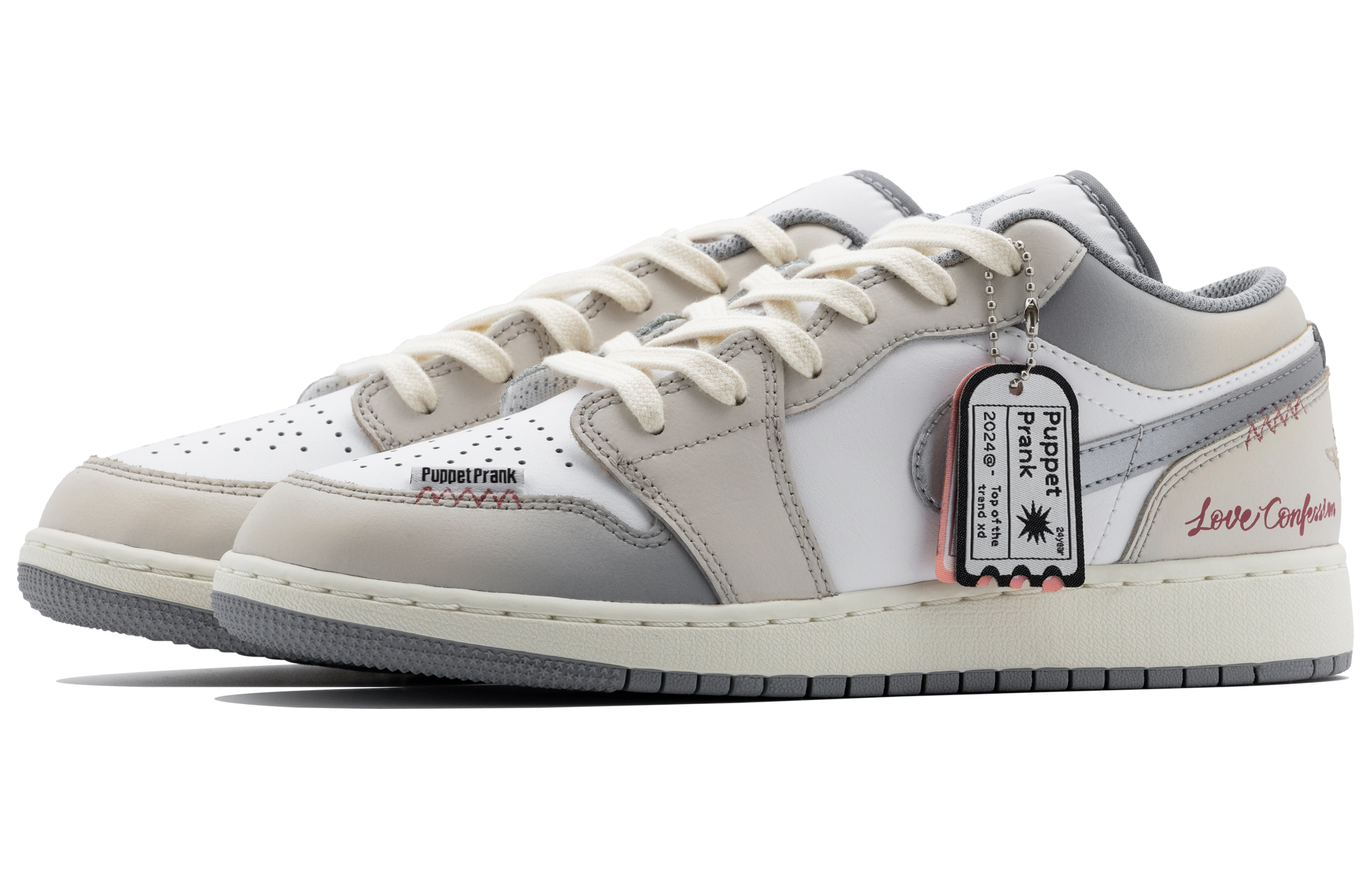 Jordan Air Jordan 1 Cushioning Anti-Slip And Wear-Resistant Mid-Top Vintage Basketball Shoes GS Beige Gray купить в интернет-магазине Yoocart с быстрой доставкой по России.