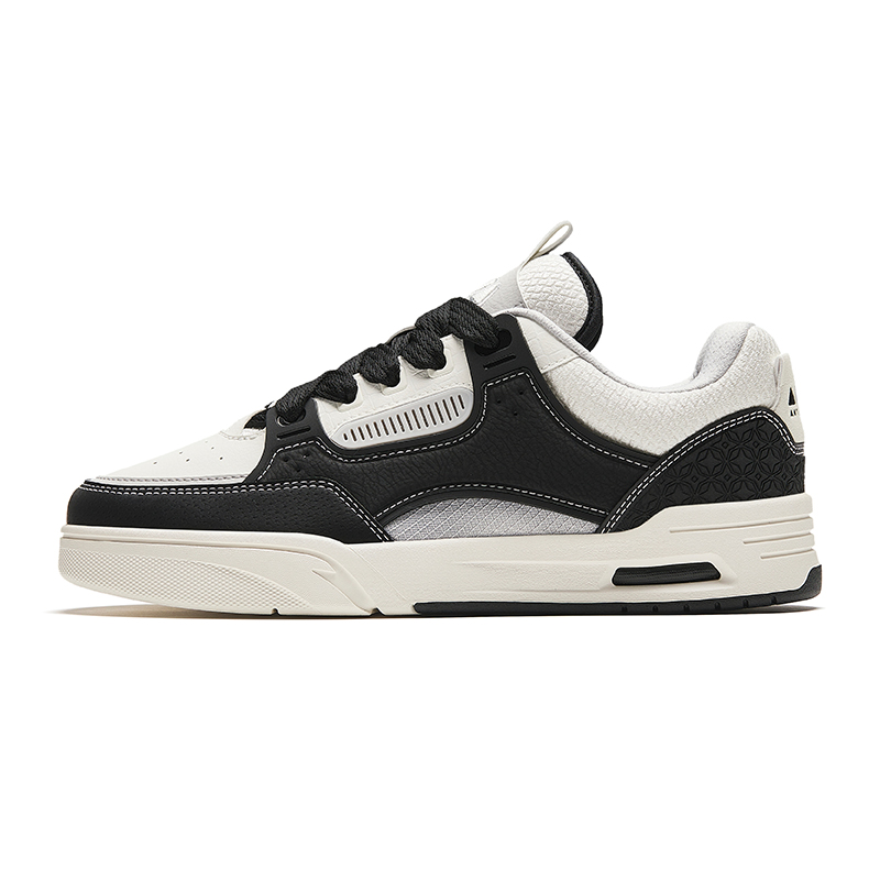 Anta AOJIE Cushioning Wear-Resistant Low-Top Skateboard Shoes Men's Black White