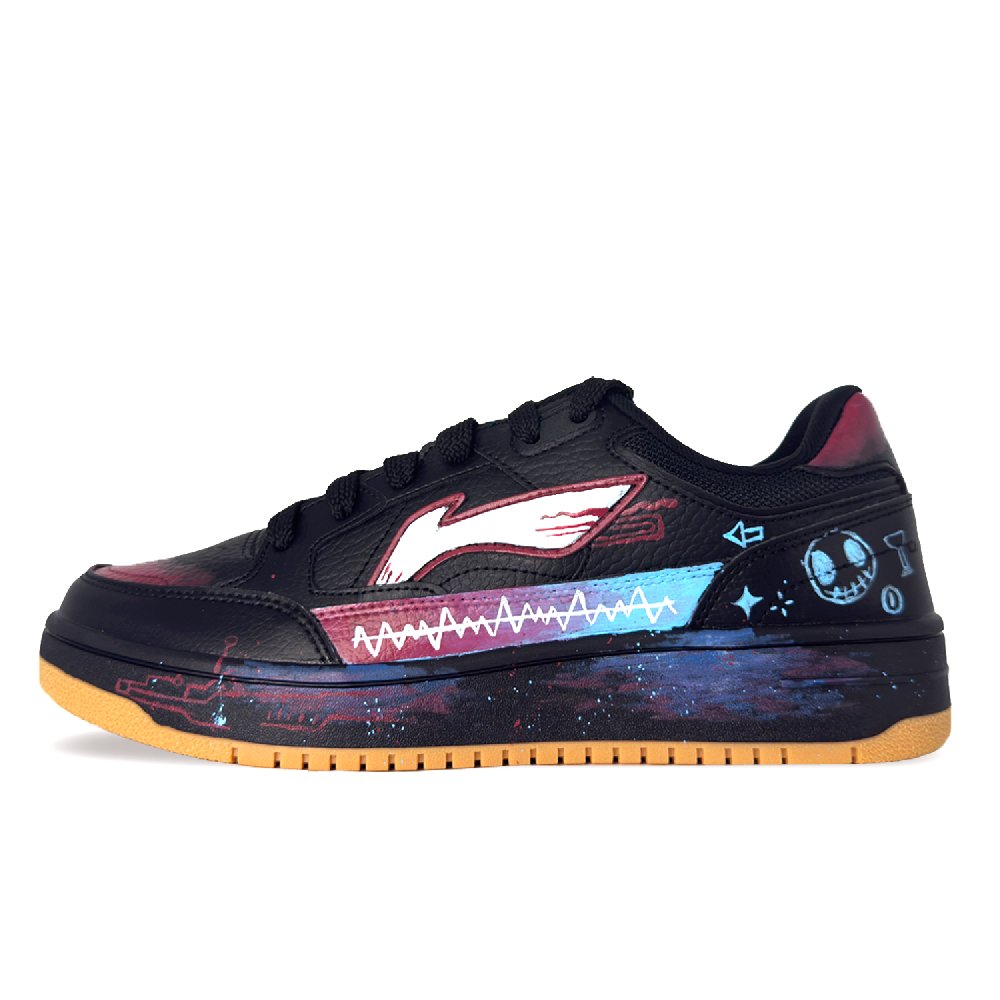 LiNing Tianji Wear resistant And Lightweight Low Top Skateboard Shoes Men's Black Blue