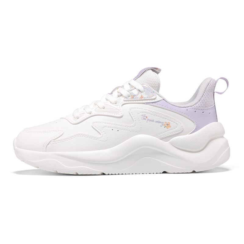 361° Cushioned Slip-Resistant Low-Top Casual Shoes Women's White Purple